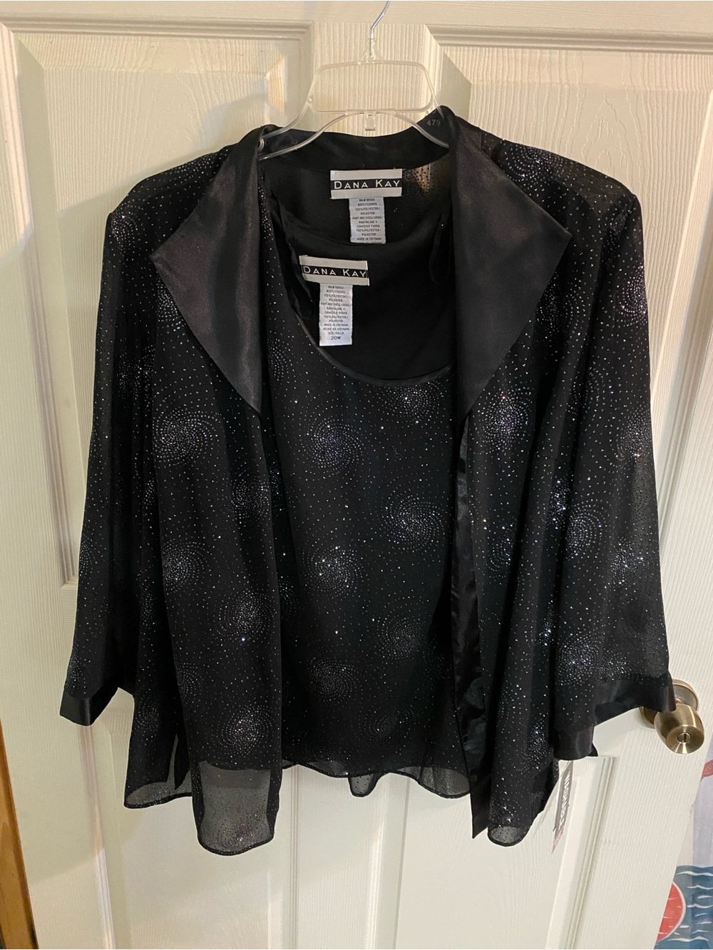 Dana Kay Black Sparkle Jacket with Matching Tank